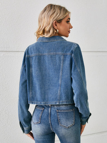 Stilla | Jeansjakke med knapper og lange ærmer