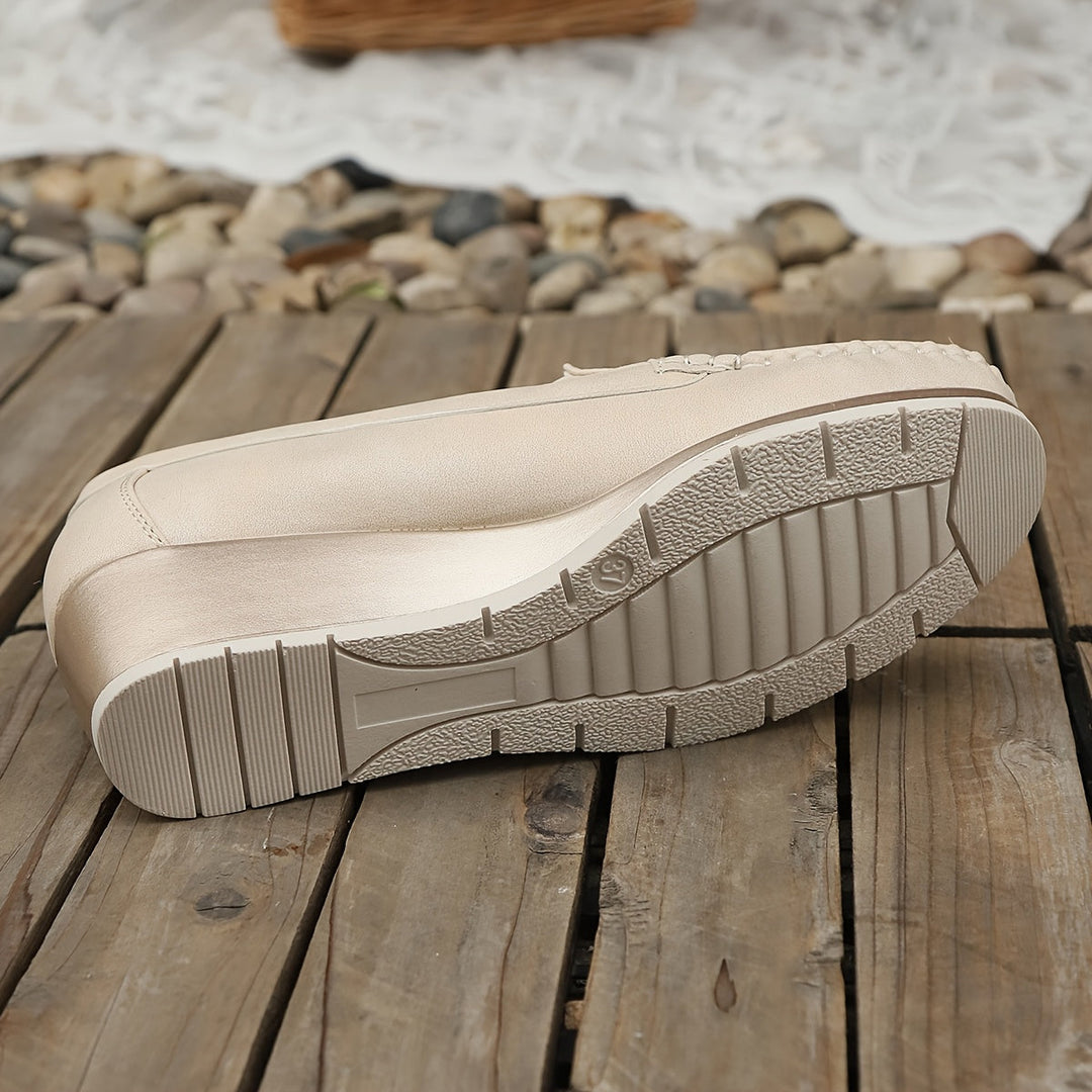 Stilla | Beige Slip on Mokasiner Til Damer