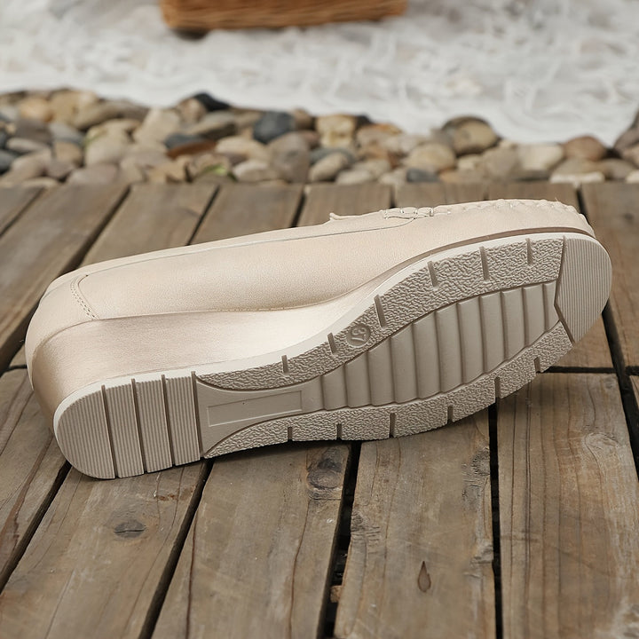 Stilla | Beige Slip on Mokasiner Til Damer