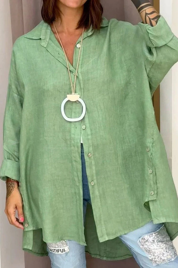 Stilla | Bred Bluse Med Lange Ærmer
