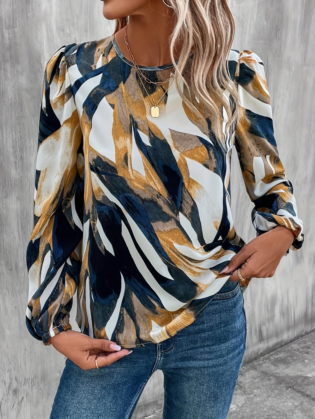 Stilla | Bluse Med Blomsterprint Og Lanterneærmer