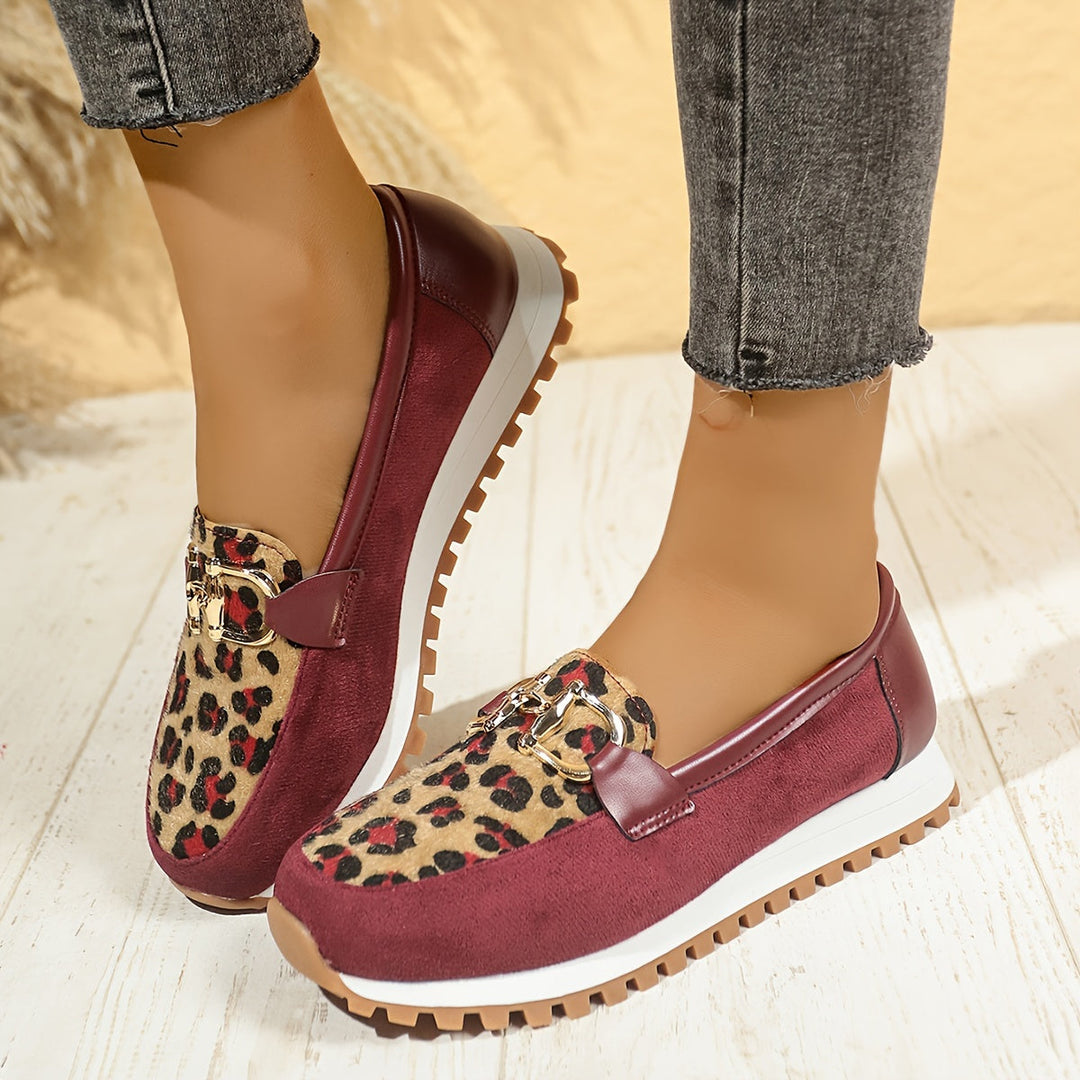 Stilla | Dame Slip on Loafers Panterprint, Skridsikre Og Komfortable