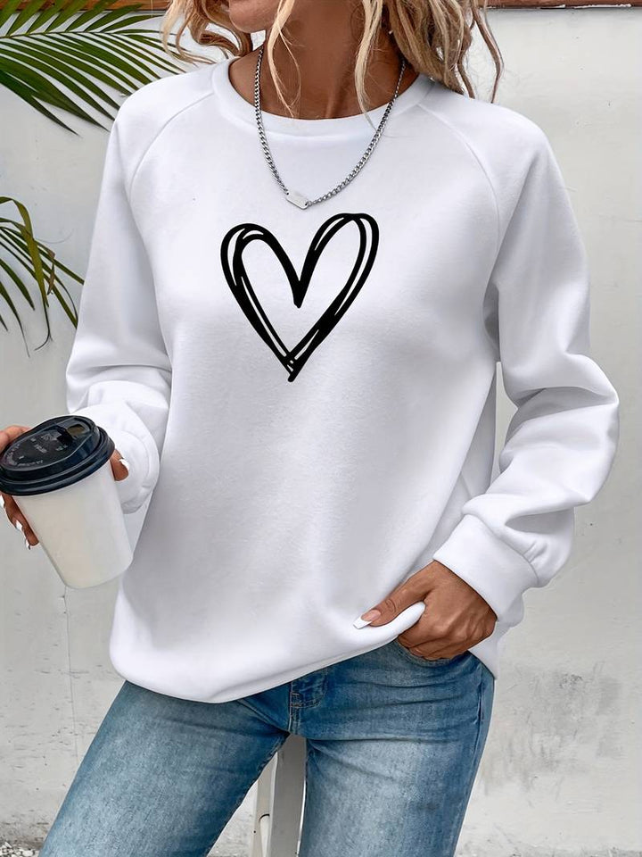 Stilla | Dame sweater med hjerte mønster