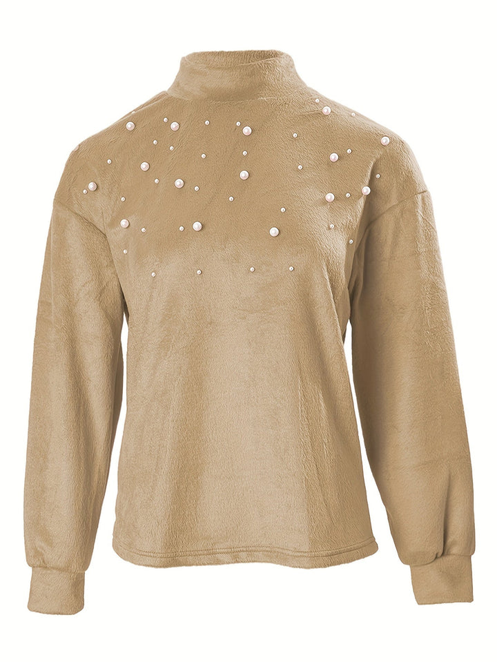 Stilla | Pullover med rullekrave og perler