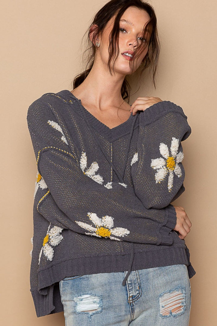 Stilla | Floral Hættetrøje med Blødt Stof
