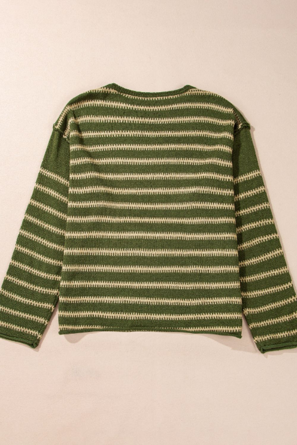 Stilla | Stribet Sweater Med Rund Halsudskæring og Faldende Skuldre