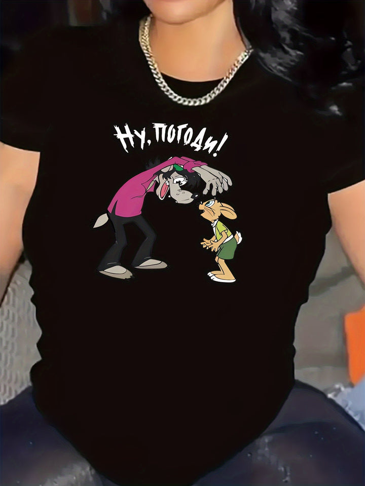 Stilla | Dame Let Sommer T-Shirt Hør Med Tryk, Let Og Behagelig Til Hverdag