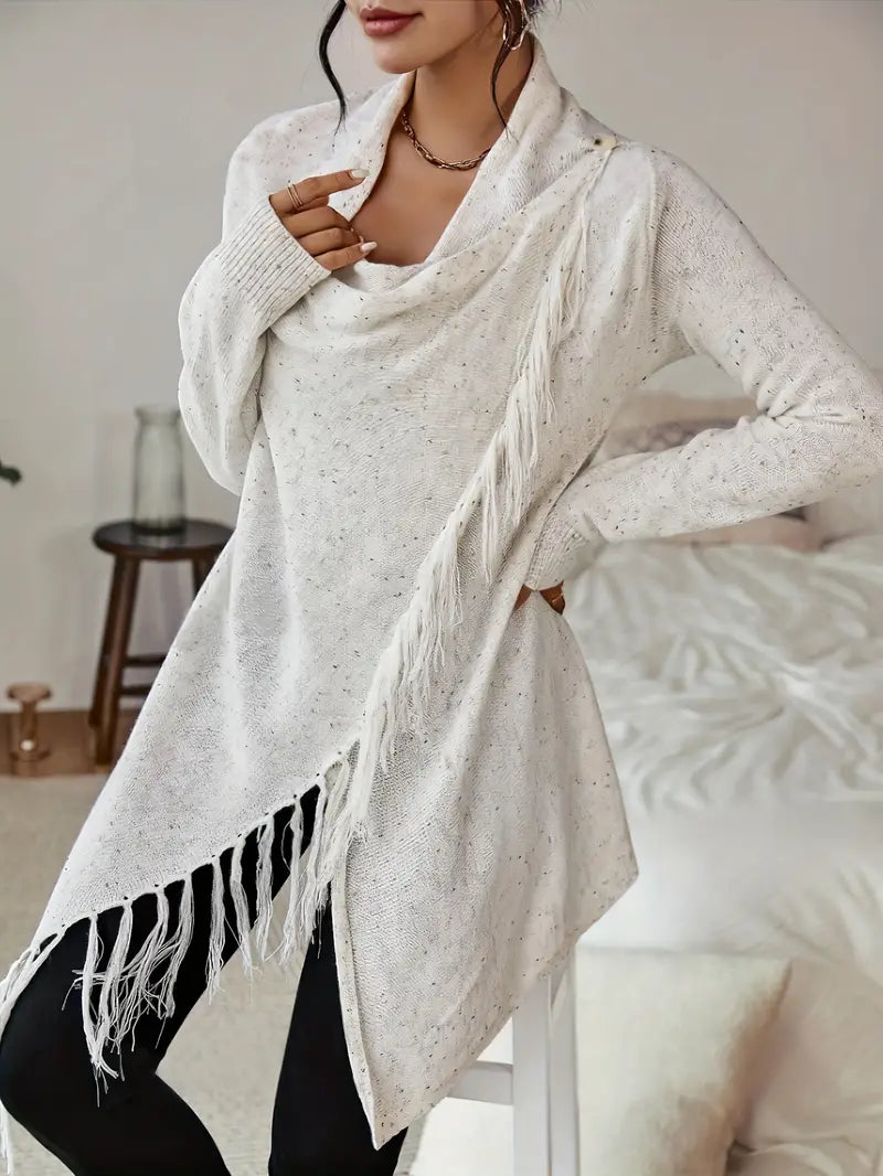 Stilla | Damebluse Af Frynse Strik