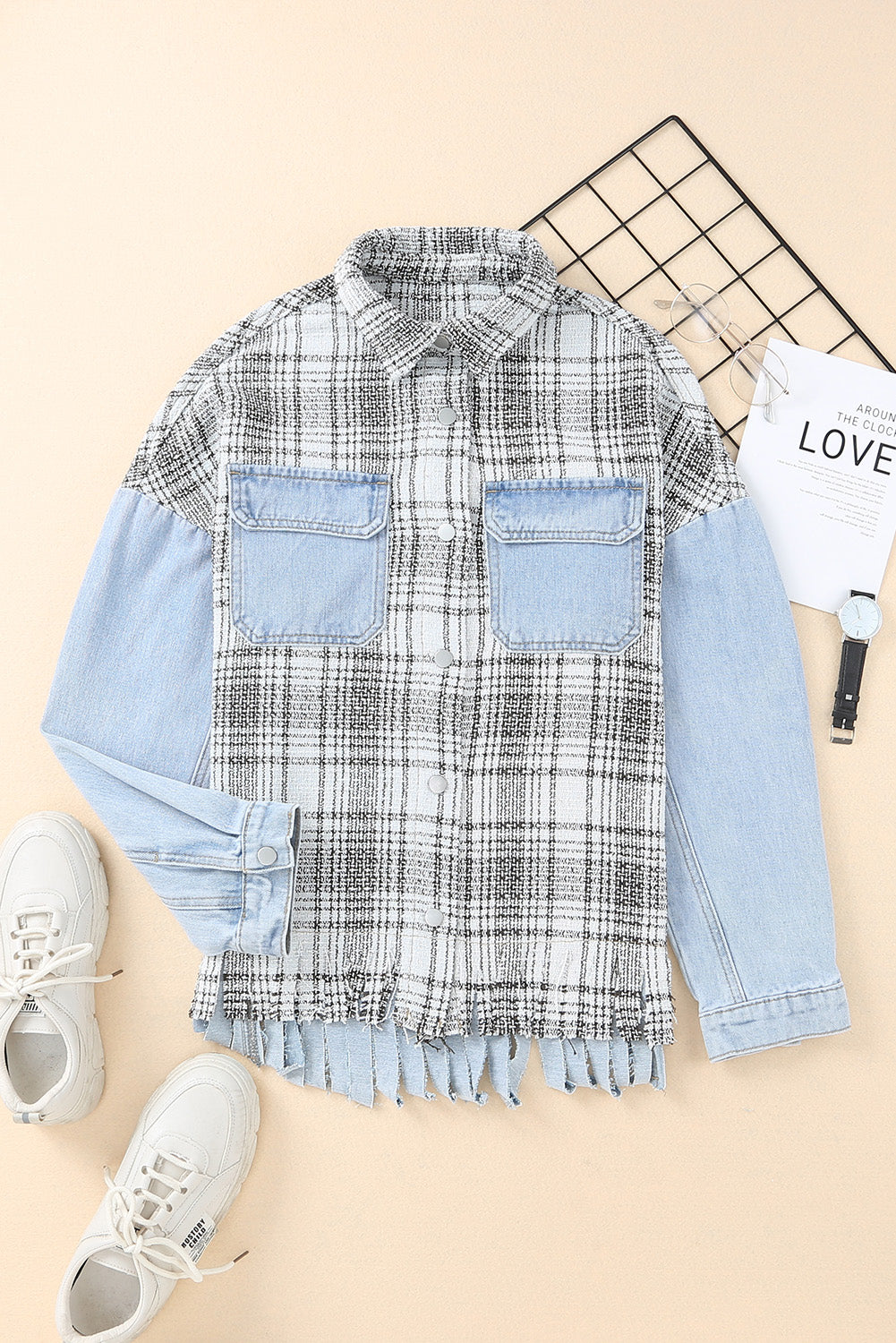 Stilla | Lommepocket Snap Down Denim Jakke
