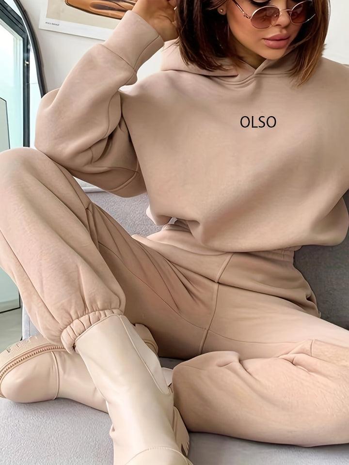Stilla | Sweatshirt- og joggingbukser-sæt med bogstavtryk
