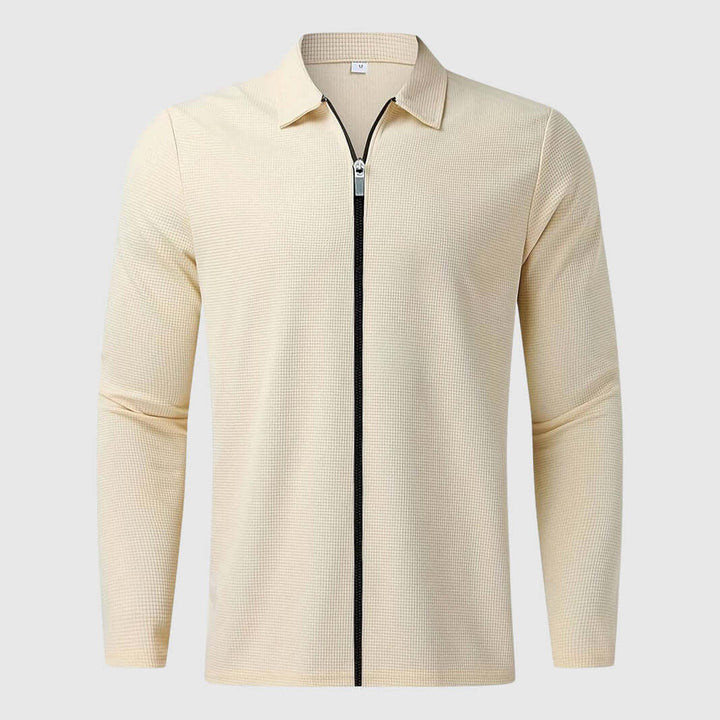 Stilla | Herre Vaffelstrik Zip-Up Jakke