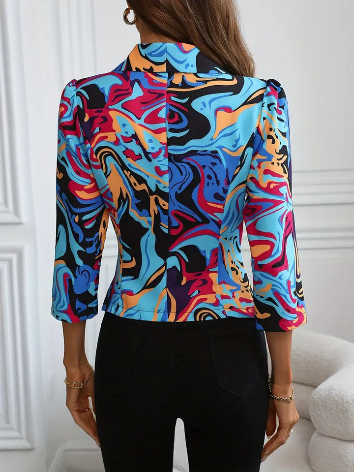 Stilla | Blazer med Livlig Abstrakttryk