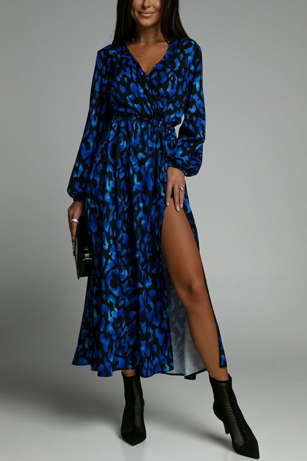 Stilla | Same Old Song Leopard Print Slide Midi Kjole