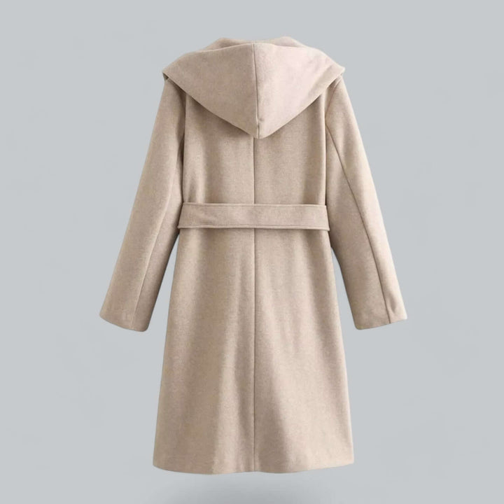 Stilla | Dame Hoodie Lang Trenchcoat