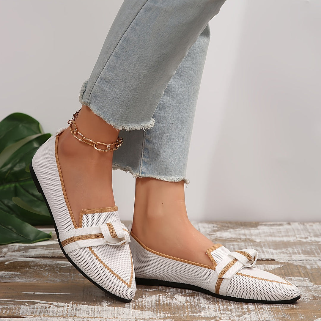 Stilla | Knot Design Flats, Åndbar Ballerina Glidende Med Spidse Tæer