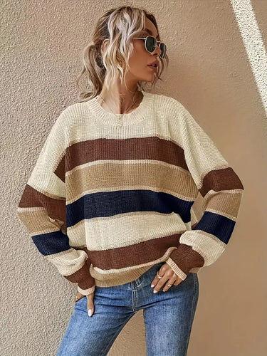 Stilla | Pullover med stribet strik