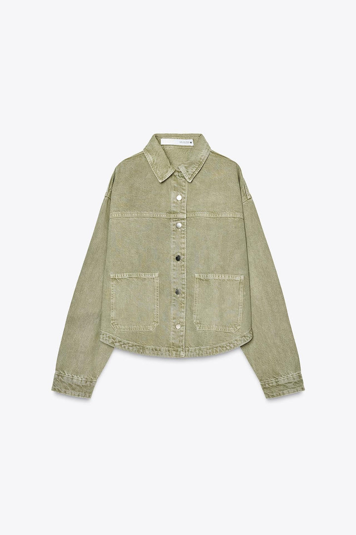 Stilla | Klassisk Khaki Denim Jakke til Hverdagens Stil