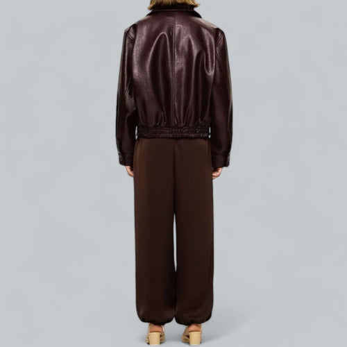 Stilla | Unisex Vintage Stil Læderlook Jakke