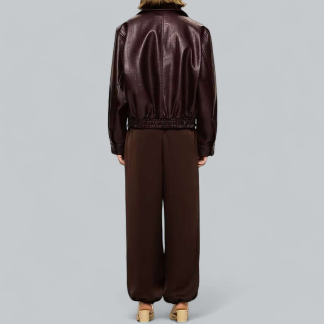 Stilla | Unisex Vintage Stil Læderlook Jakke