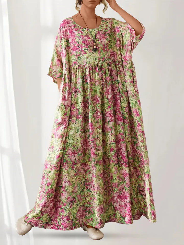 Stilla | Boho Maxi Kjole Med Blomstertryk
