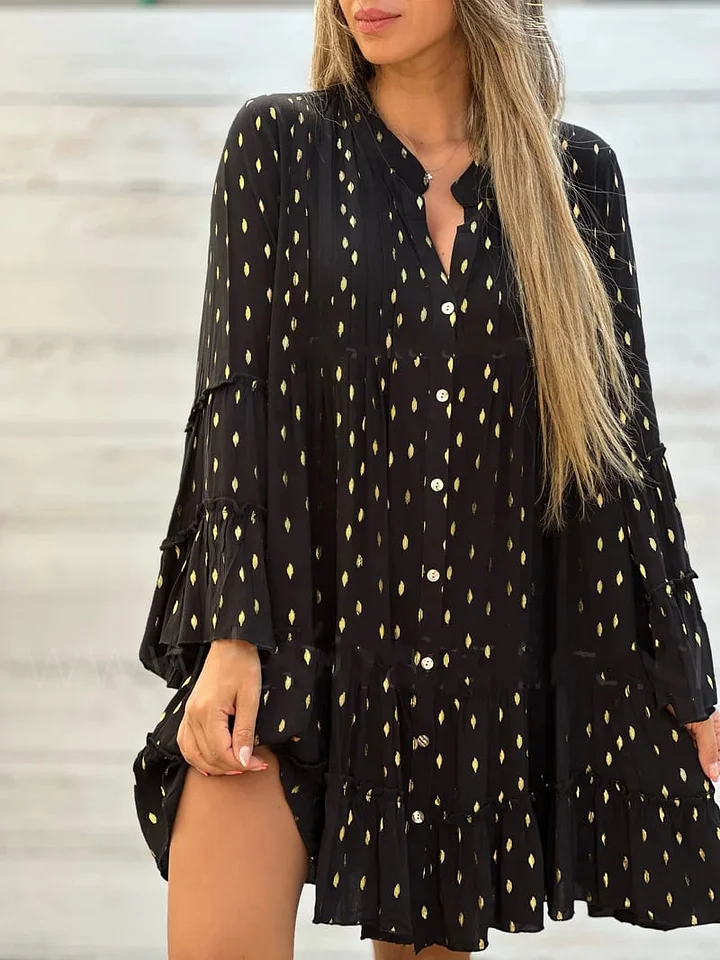 Stilla | Fashion Skulderærmer, Løs Pasform, Casual Kjole