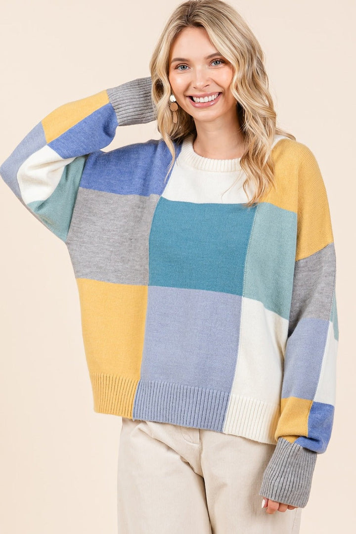 Stilla | Rundhals Pullover med farvekombinationer Mittoshop