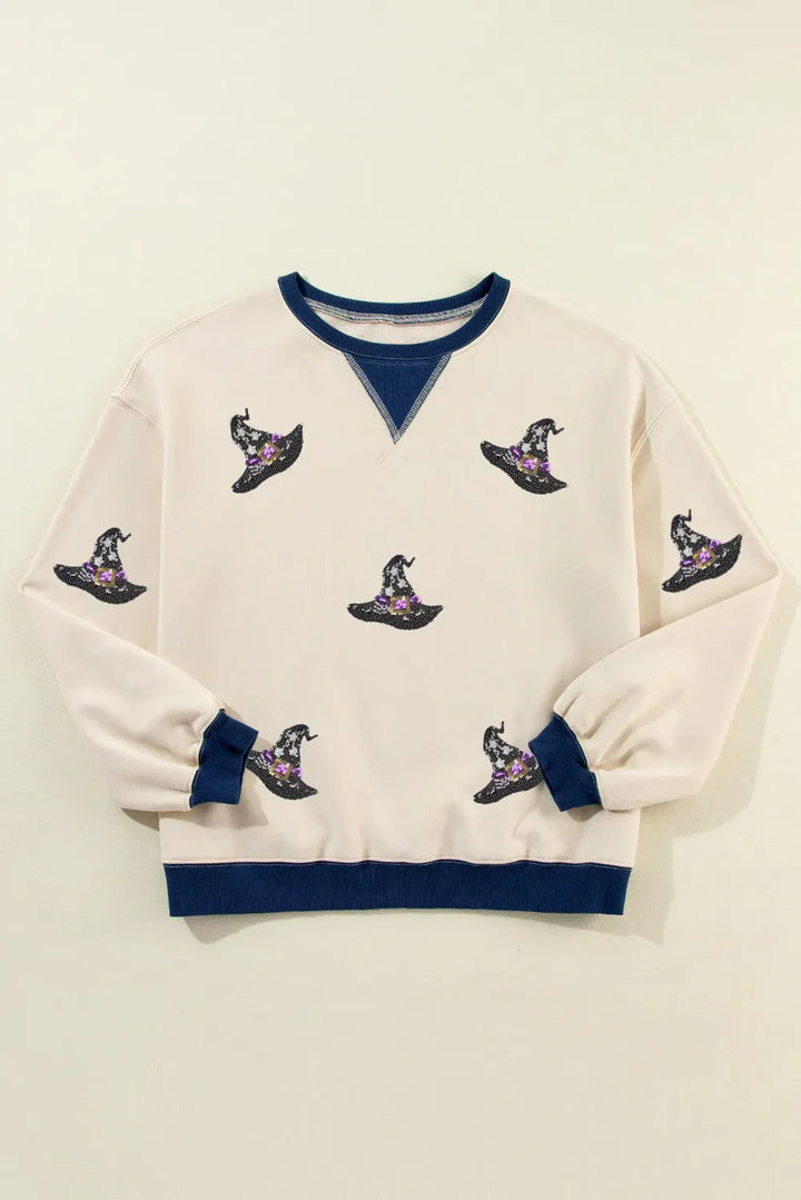 Stilla | Sweatshirt med lange ærmer med palietter hattryk