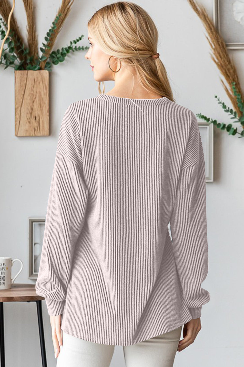 Stilla | Langærmet Ribb T-shirt Med Rundhals