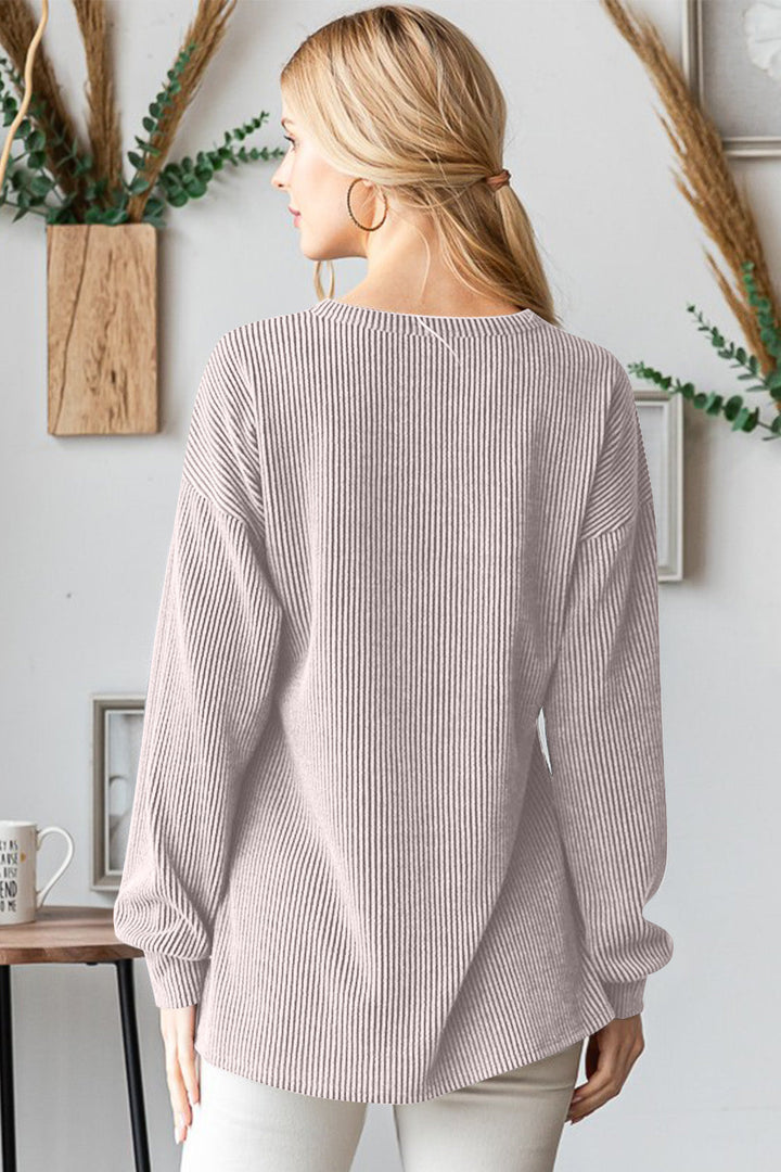 Stilla | Langærmet Ribb T-shirt Med Rundhals