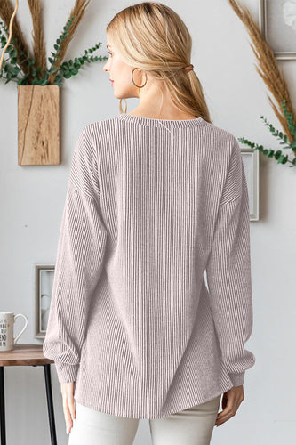 Stilla | Langærmet Ribb T-shirt Med Rundhals