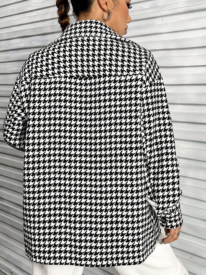 Stilla | Knapjakke Med Lange Ærmer Houndstooth