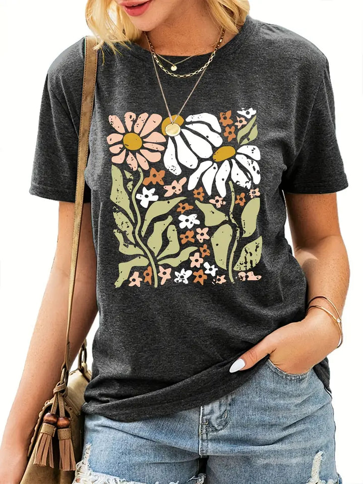 Stilla | T Shirt Boheme Med Blomsterprint