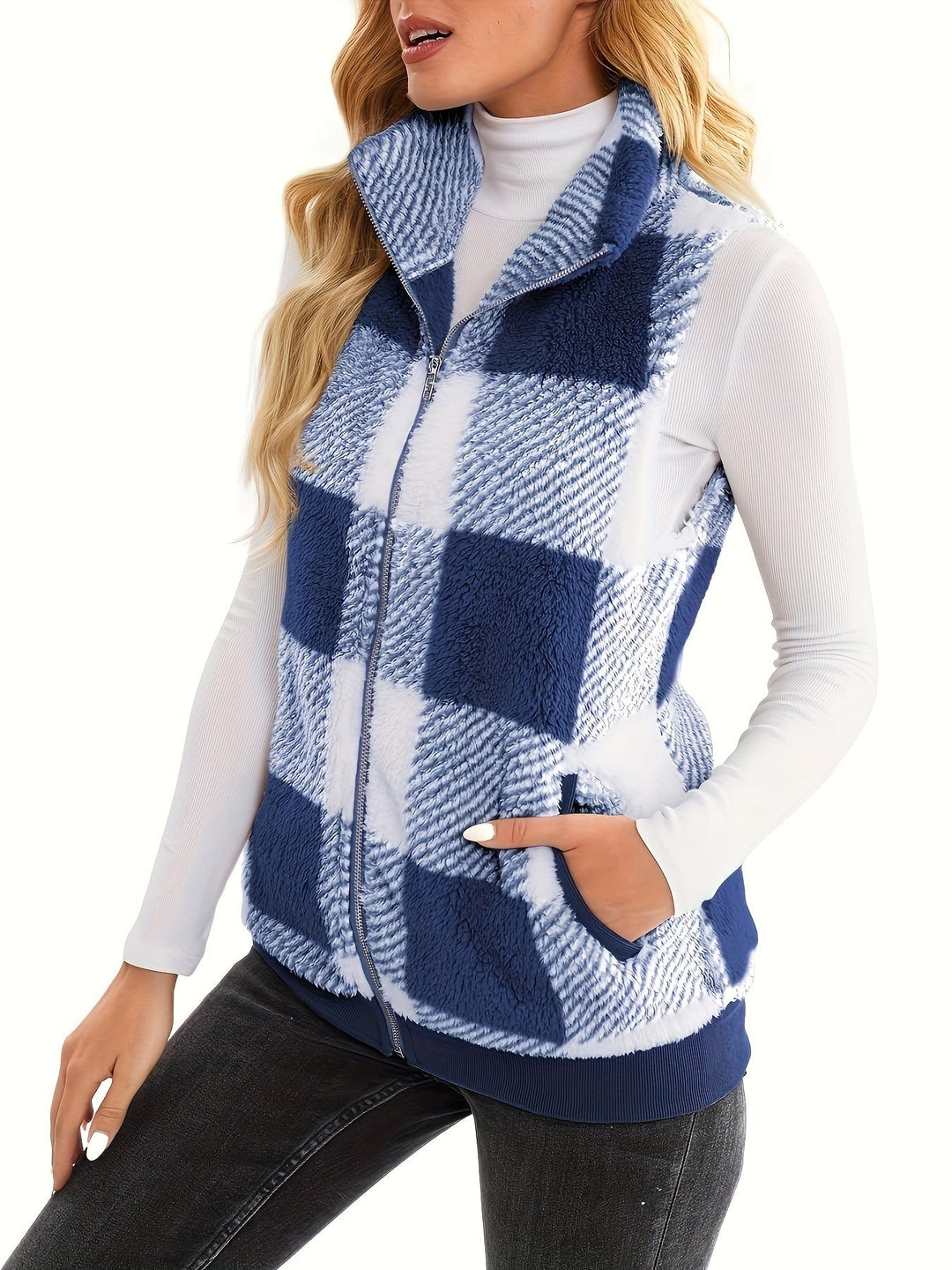 Stilla | Ternet Teddy-cardigan med ståkrave