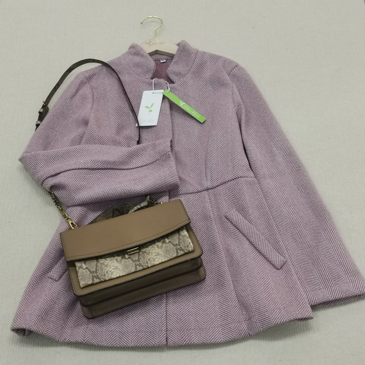 Stilla | Moderne Einfarbige Blazerjacke in Pink Mit Langen Ärmeln