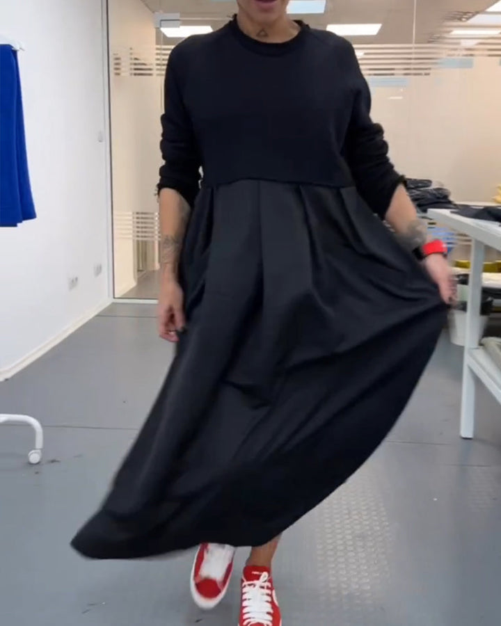 Stilla | Casual Popeline Kjole Med Lange Ærmer