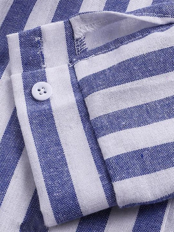 Stilla | Blåstribede Revers Bluse Dametop