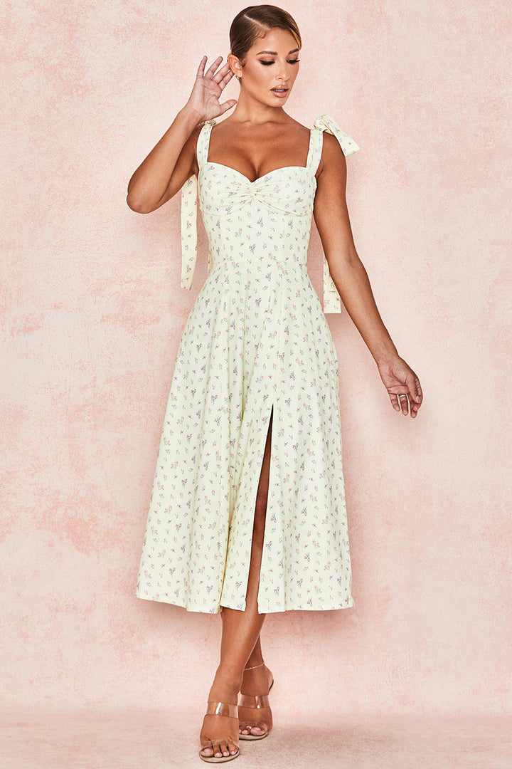 Stilla | Blomstret Midi Solkjole