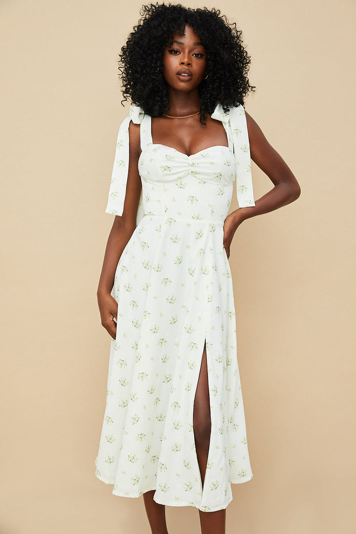 Stilla | Blomstret Midi Solkjole