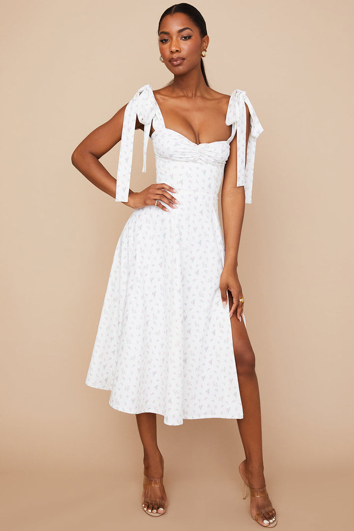 Stilla | Blomstret Midi Solkjole