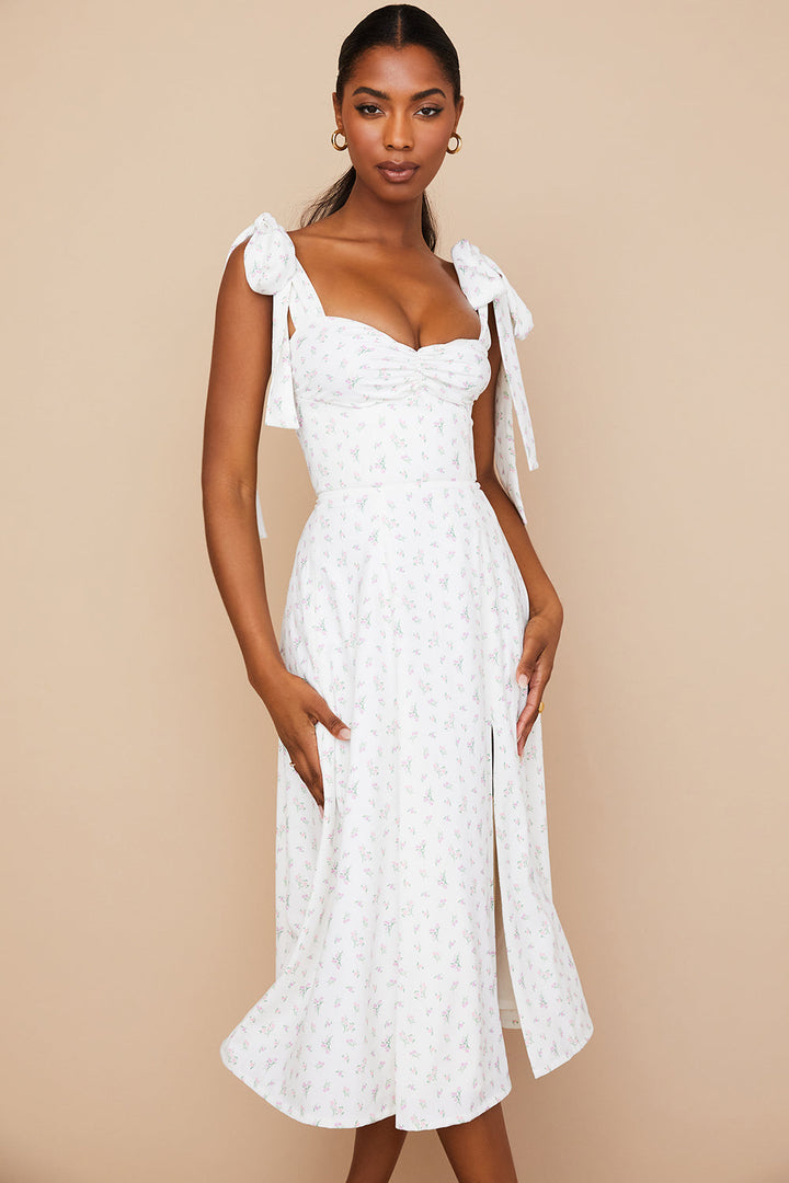 Stilla | Blomstret Midi Solkjole
