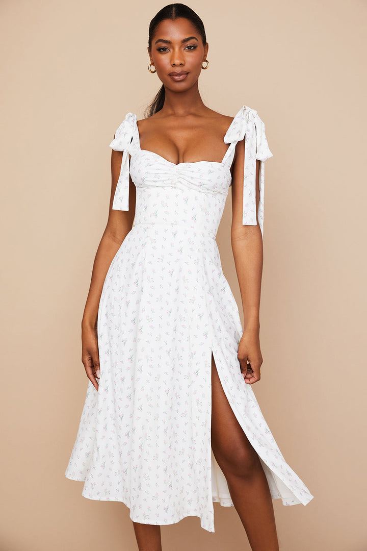 Stilla | Blomstret Midi Solkjole