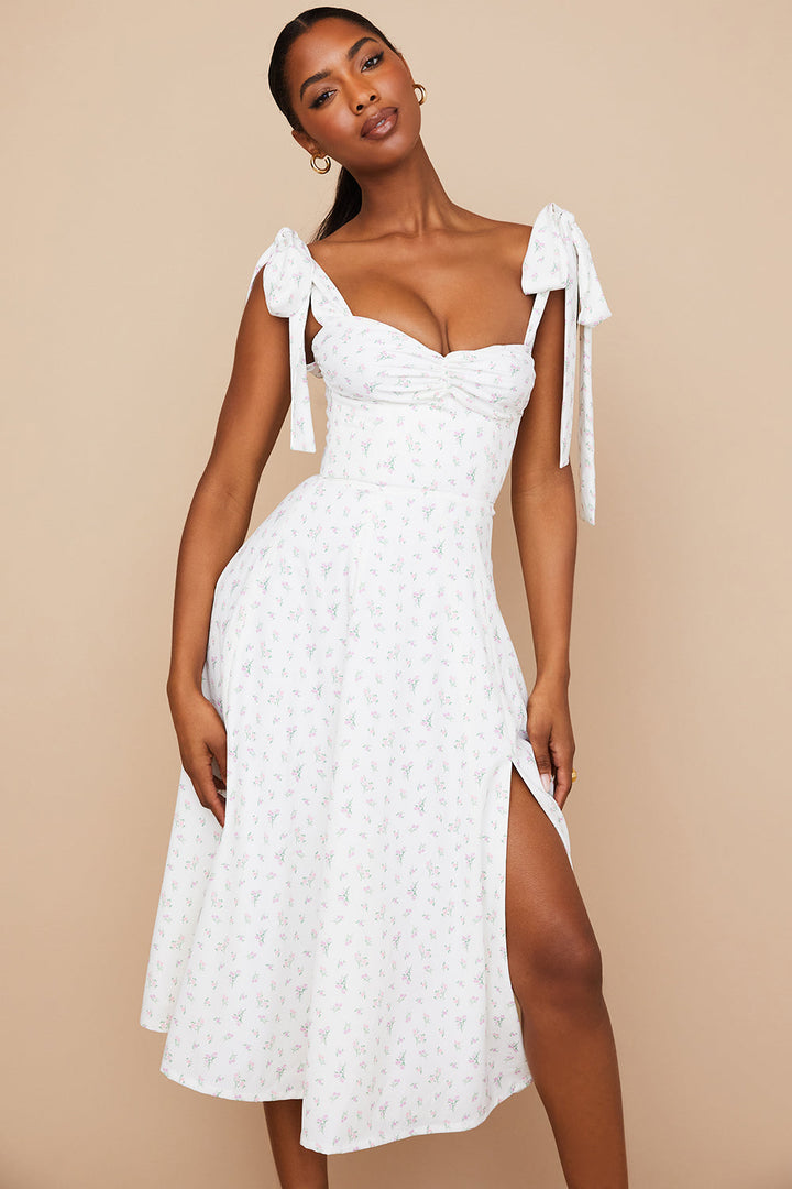Stilla | Blomstret Midi Solkjole