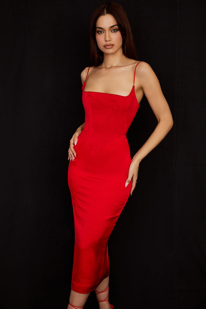 Stilla | Midikjole Satin Korset