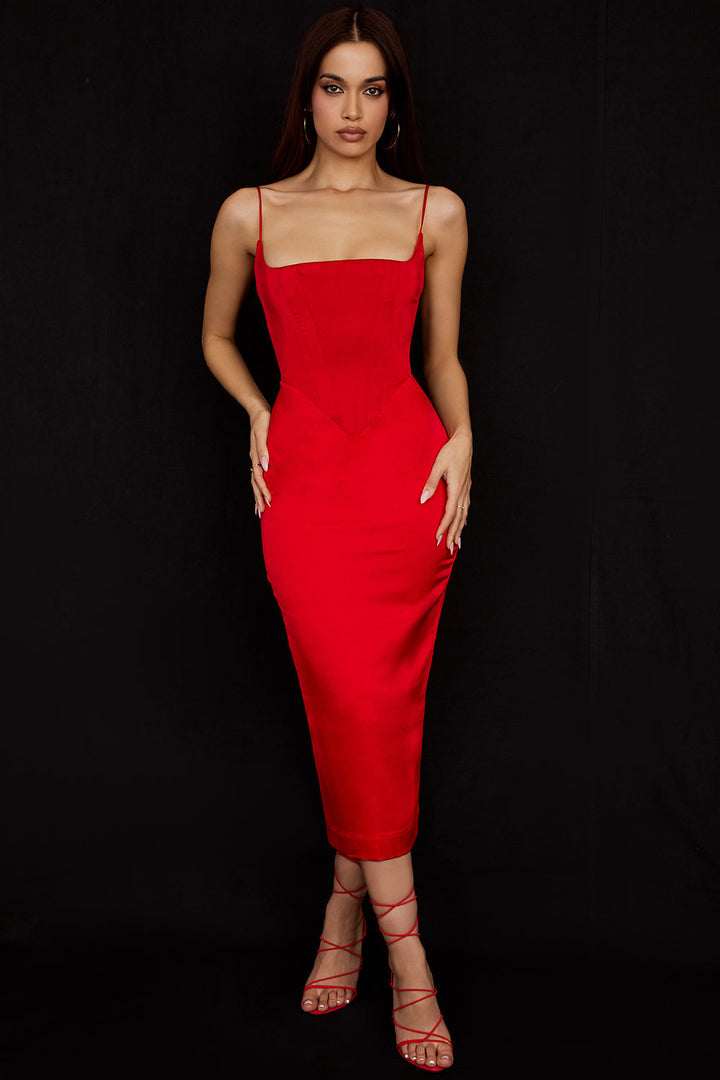 Stilla | Midikjole Satin Korset