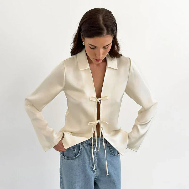Stilla | Elegant Satin Bluse Til Kvinder