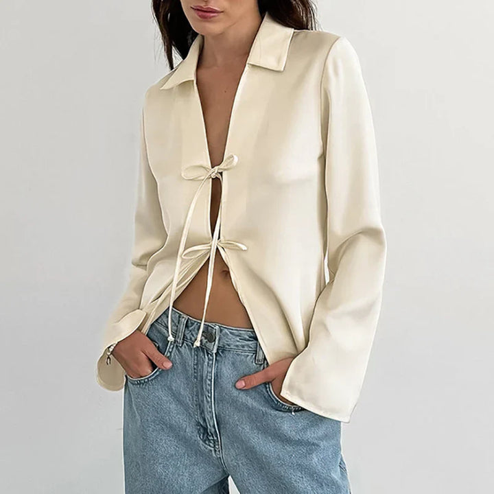 Stilla | Elegant Satin Bluse Til Kvinder