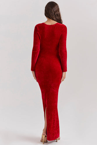 Stilla | Scarlet Chenille Sweetheart Kjole