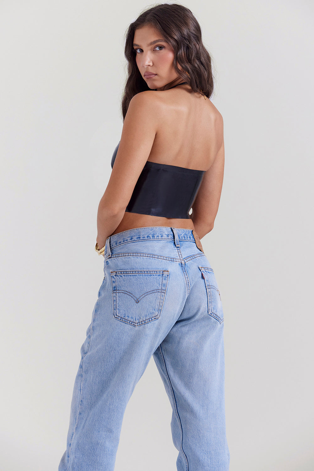 Stilla | Sort Latex Grime Top