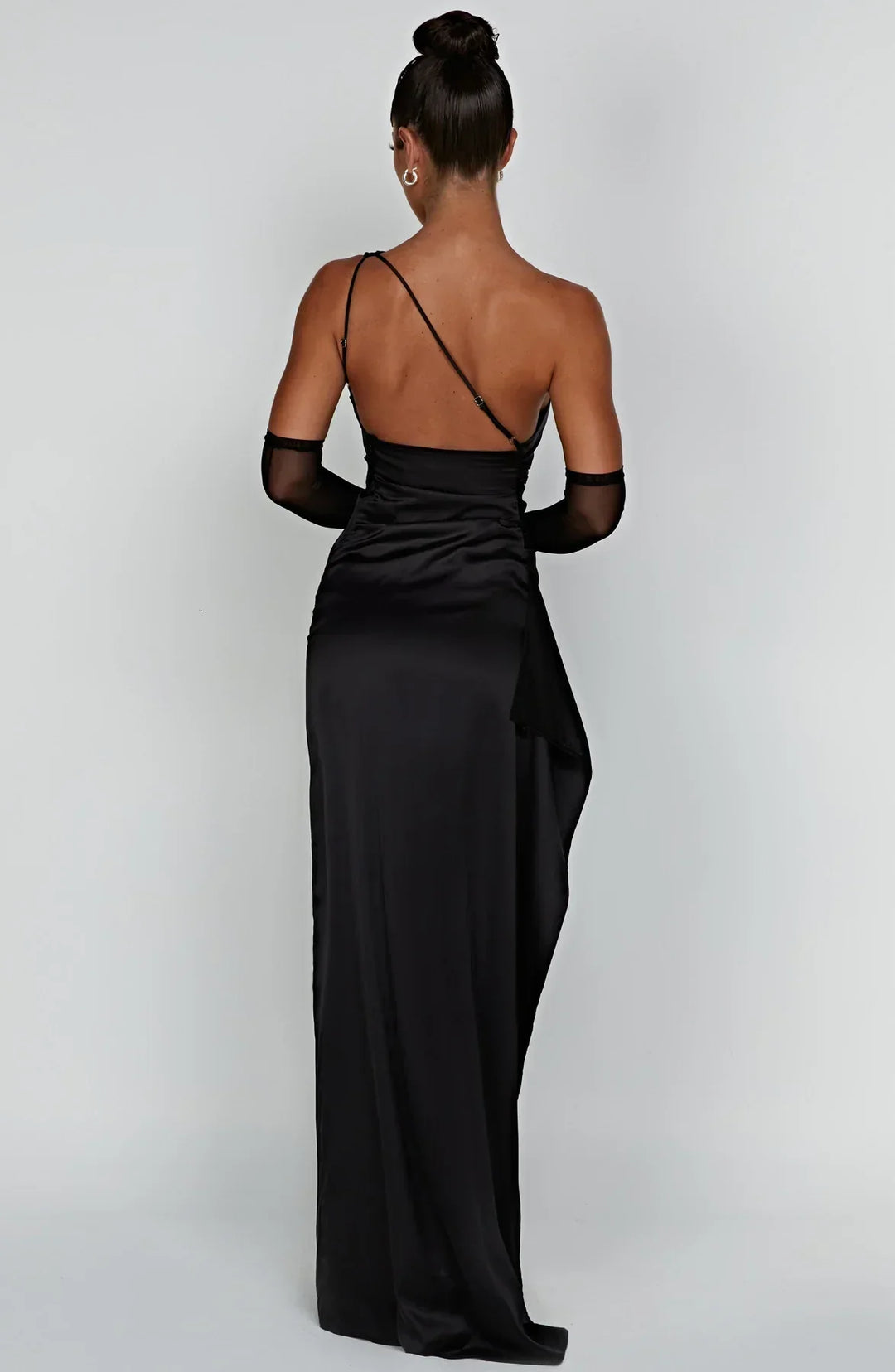 Stilla | Satin Split Dress With One Shoulder