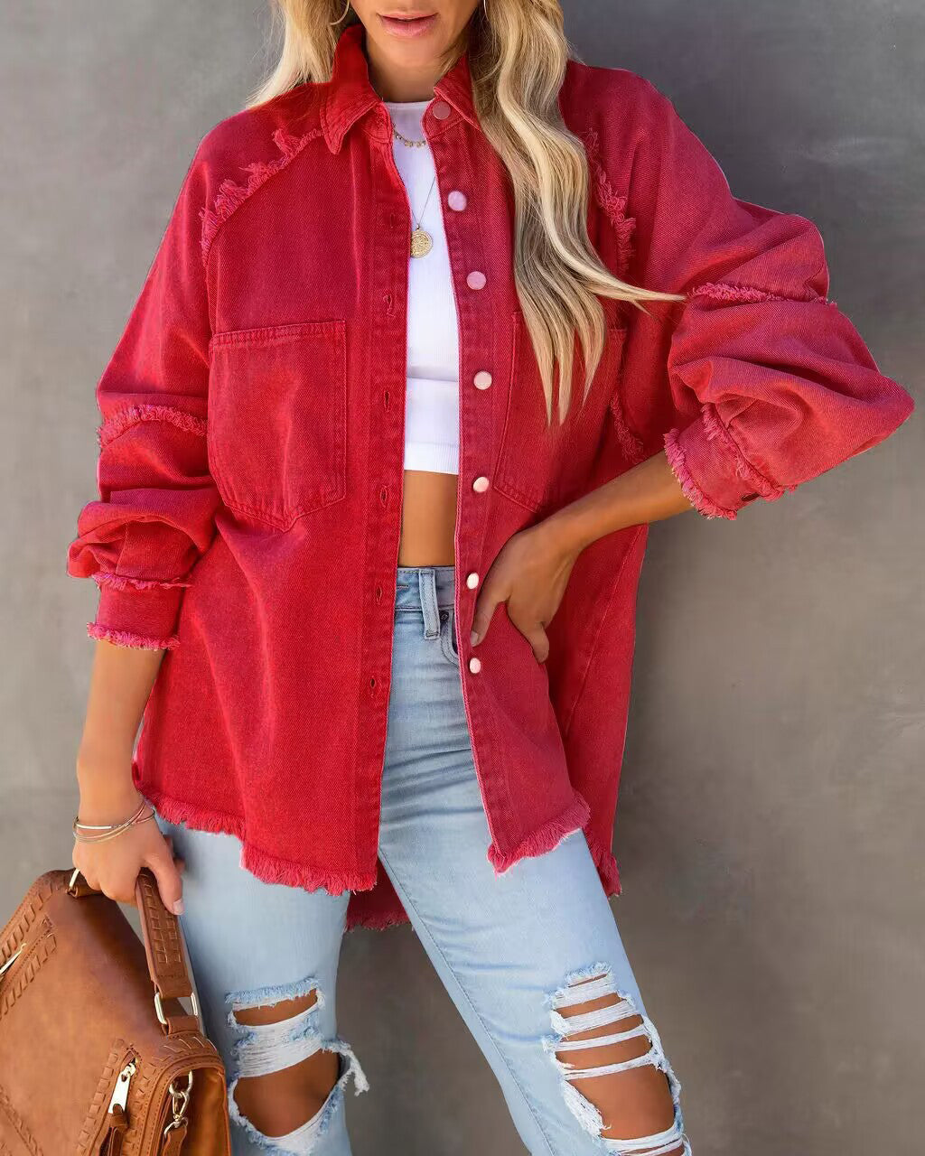 Stilla | Edge Patchwork Pocket Denim-Jakke
